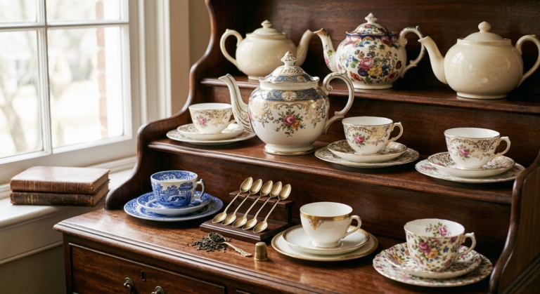 Porcelain Teapots and Trios available to hire or buy